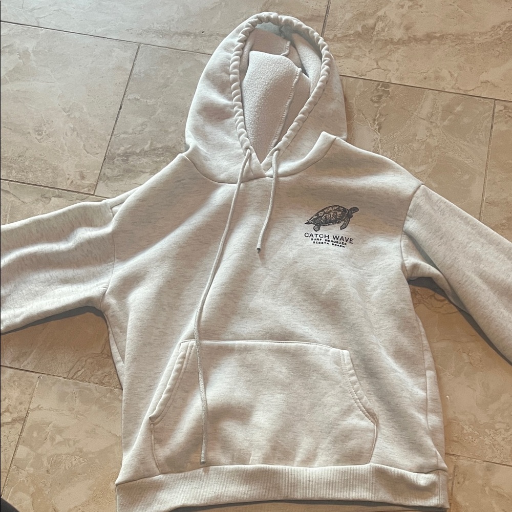 Gray Hoodie with Turtle Design